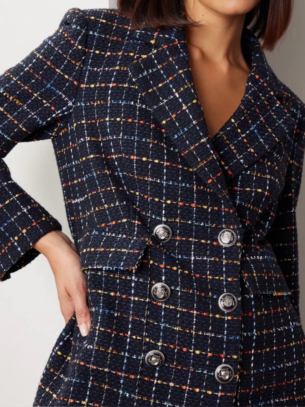 N Veronica Beard Dickey Black Plaid Print Blazer (zip in compatible) Size 8